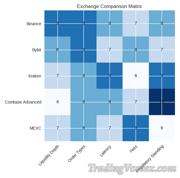 Exchange Comparison Matrix – Speed, Depth, Order Types, and Compliance