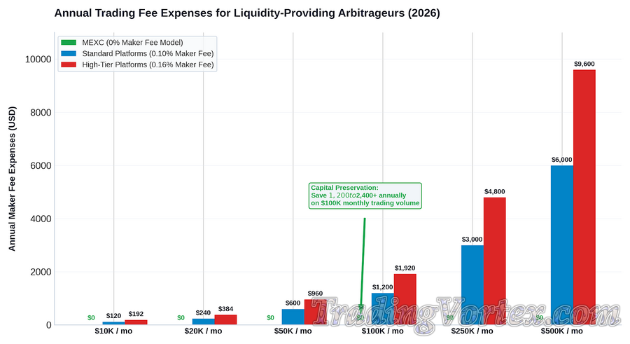 Annual Trading Fee Expenses for Liquidity-Providing Arbitrageurs (2026)