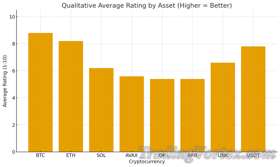 Qualitative Ratings of Cryptocurrencies for Long-Term Investment