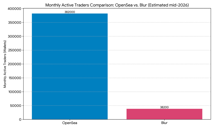Monthly Active Traders Comparison: OpenSea vs. Blur (Estimated mid-2026)