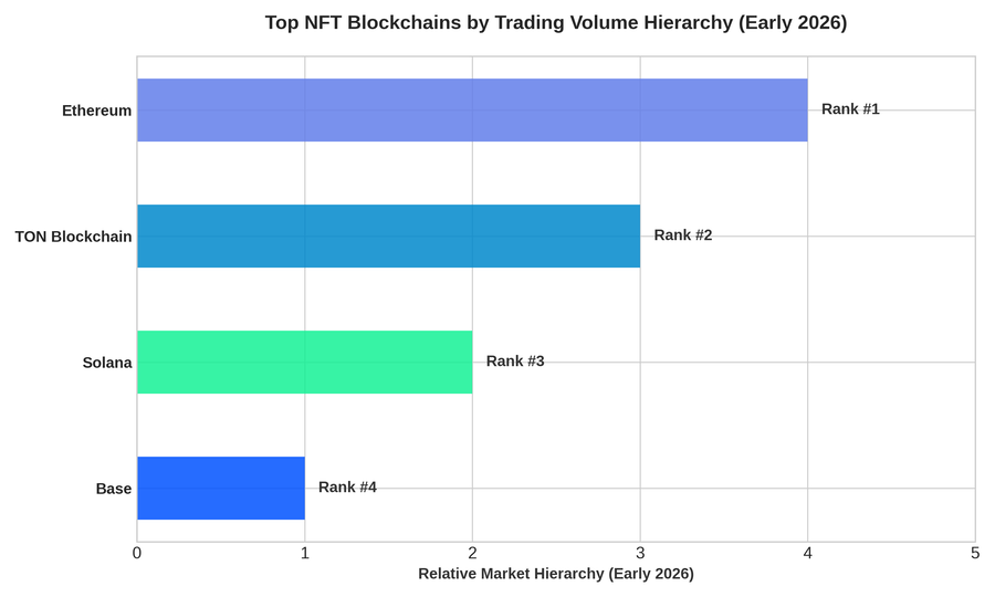 Top NFT Blockchains by Trading Volume Hierarchy (Early 2026)