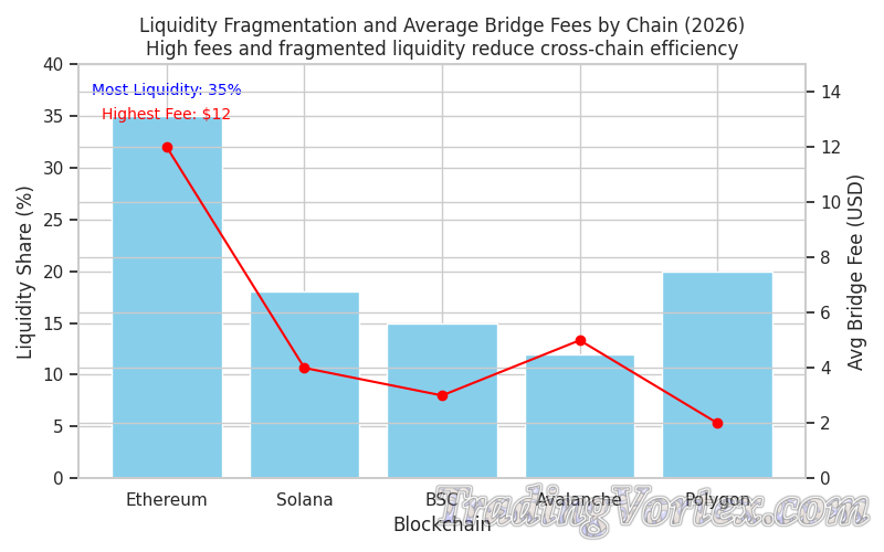 Liquidity Fragmentation and Average Bridge Fees by Chain (2026)