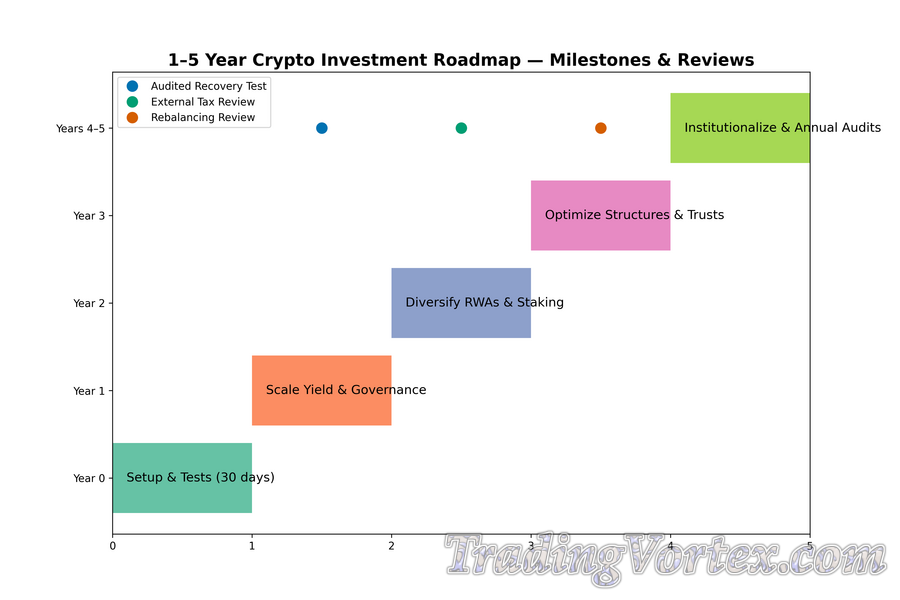 1–5 Year Crypto Investment Roadmap — Milestones & Reviews