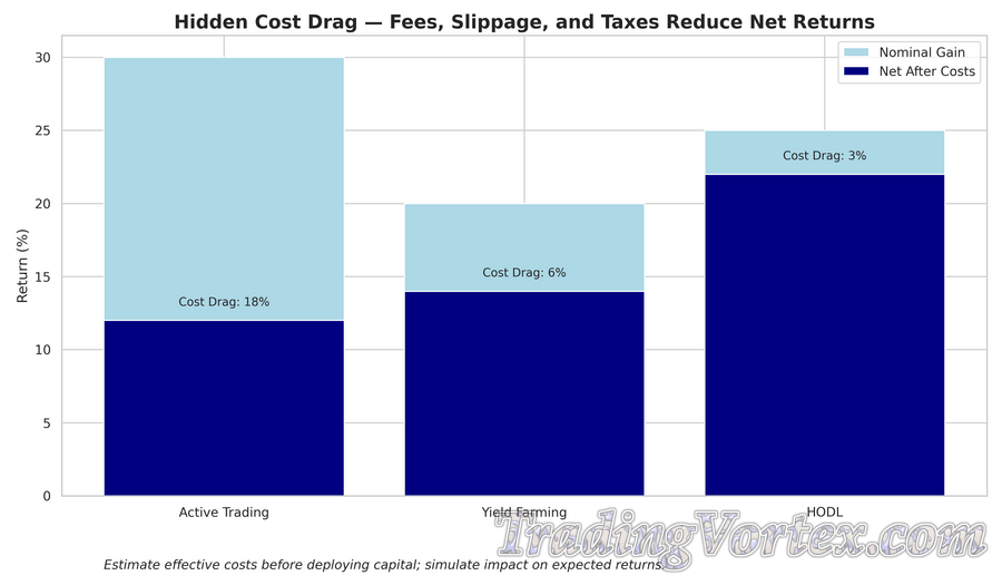Hidden Cost Drag — Fees, Slippage, and Taxes Reduce Net Returns