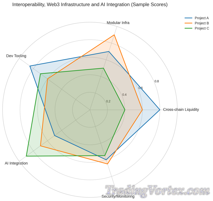 Interoperability, Web3 Infrastructure and AI Integration — Comparative Project Scores (Sample)