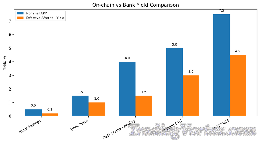 On‑chain Versus Bank Yield Comparison