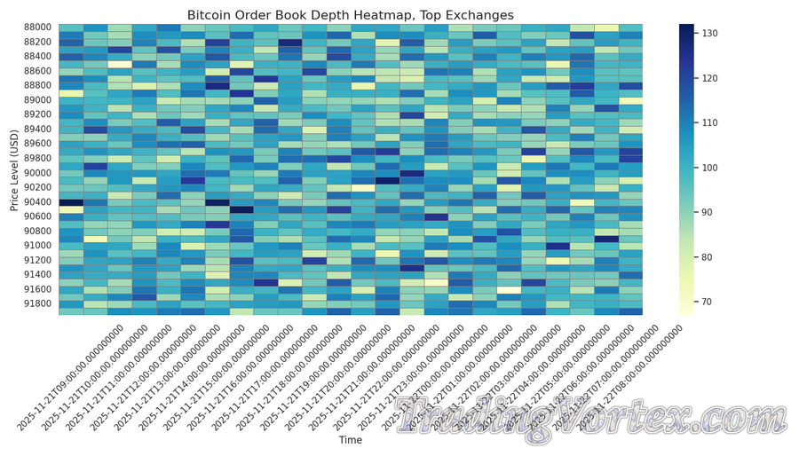 Bitcoin Order Book Depth Heatmap, Top Exchanges