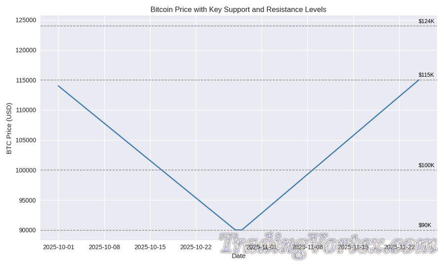 Bitcoin Price with Key Support and Resistance Levels