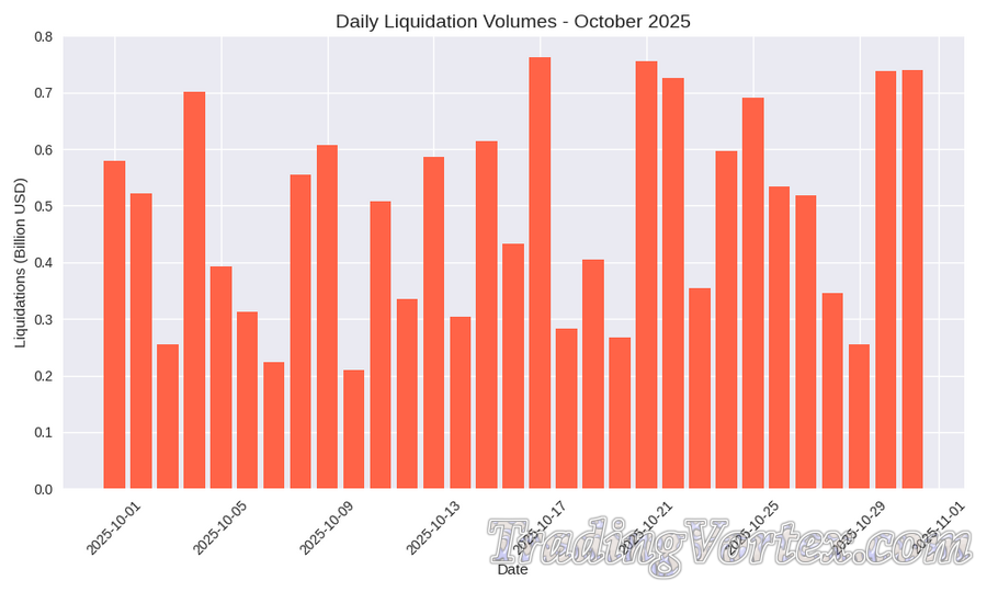 Daily Liquidation Volumes, October 2025