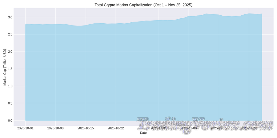 Total Crypto Market Capitalization, Oct 1 to Nov 25, 2025