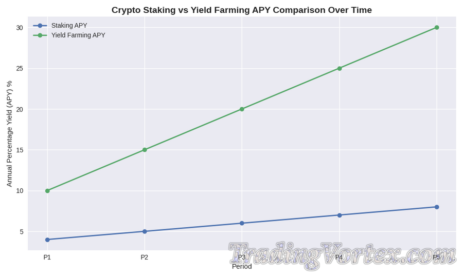 Crypto Staking vs Yield Farming APY Comparison Over Time