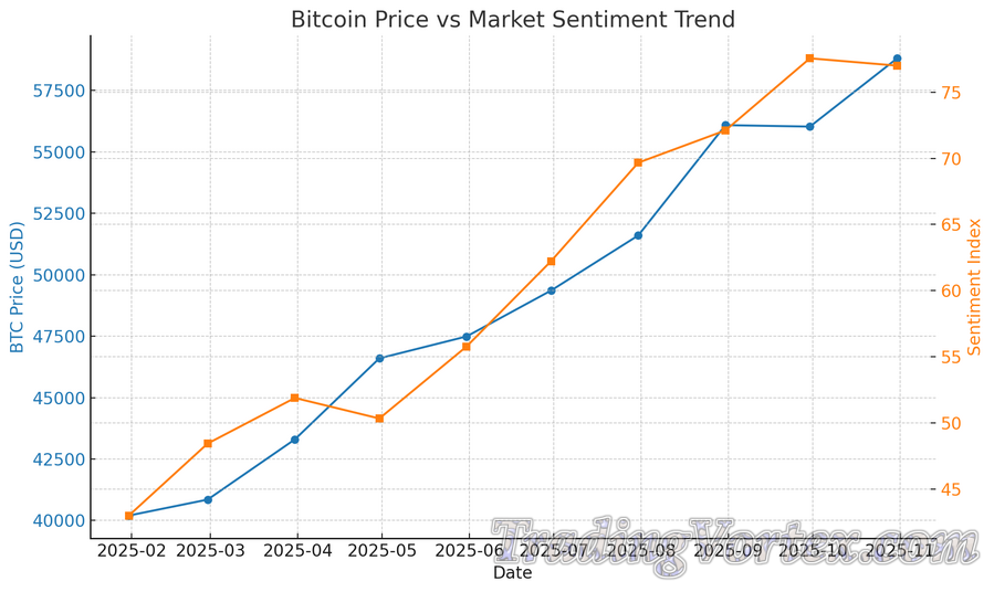 Bitcoin Price vs Market Sentiment Trend