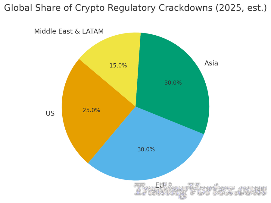 Global Share of Crypto Regulatory Crackdowns (2025, est.)