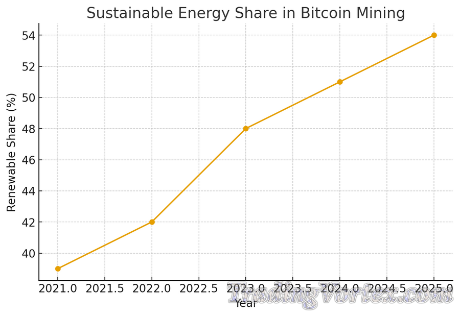 Sustainable Energy Share in Bitcoin Mining