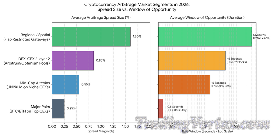 Cryptocurrency Arbitrage Market Segments in 2026: Spread Size vs. Window of Opportunity