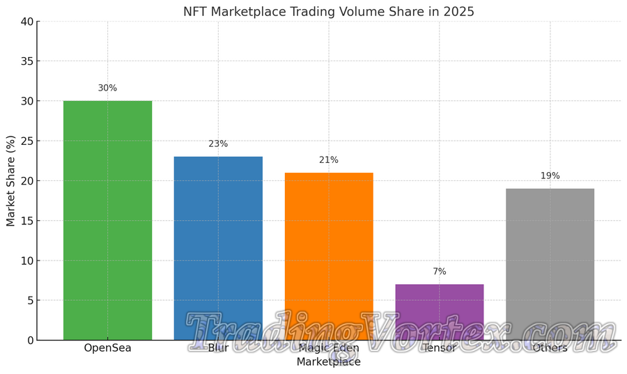 NFT marketplace trading volume share in 2025