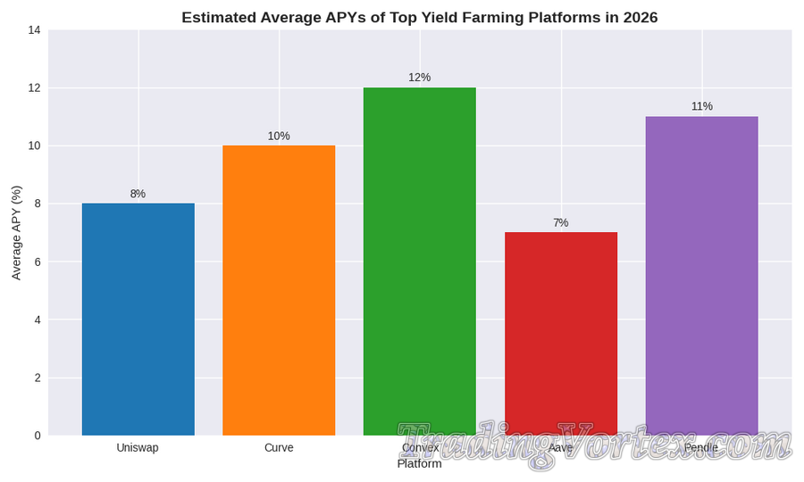 Estimated Average APYs of Top Yield Farming Platforms in 2026