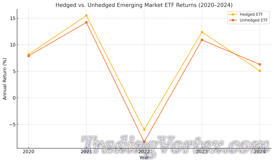 Hedged Versus Unhedged Emerging Market ETF Returns From 2020 To 2024