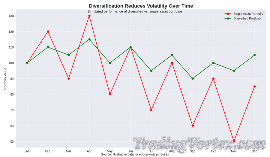 Diversification Reduces Volatility Over Time