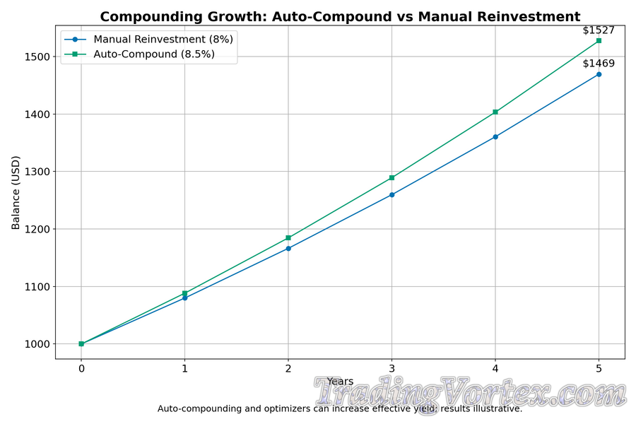 Compounding Growth: Auto-Compound vs Manual Reinvestment