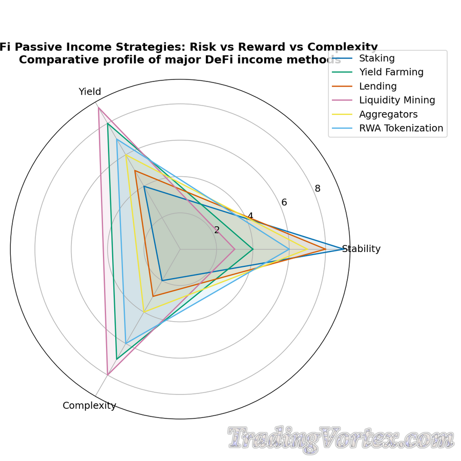DeFi Strategy Comparison Radar Chart