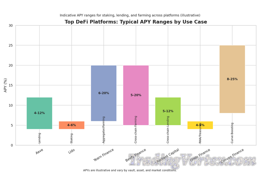 Top DeFi Platforms: Typical APY Ranges by Use Case