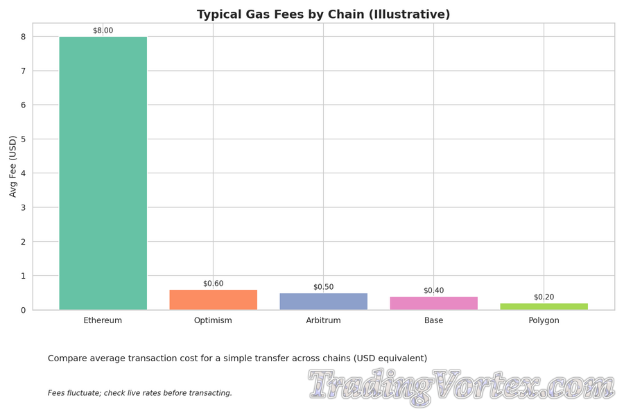 Typical Gas Fees by Chain