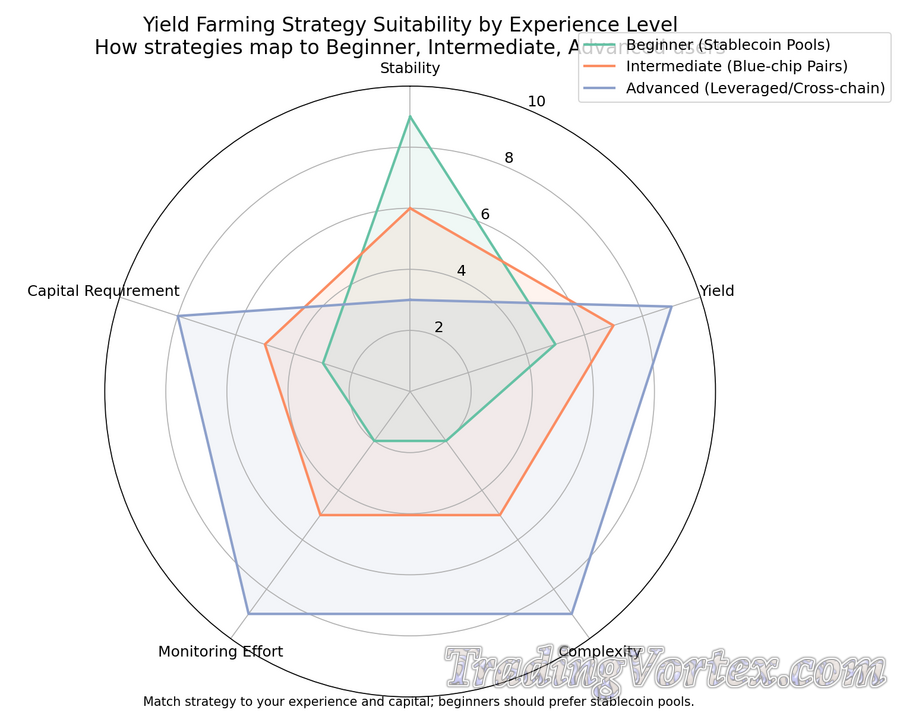 Yield Farming Strategy Suitability by Experience Level