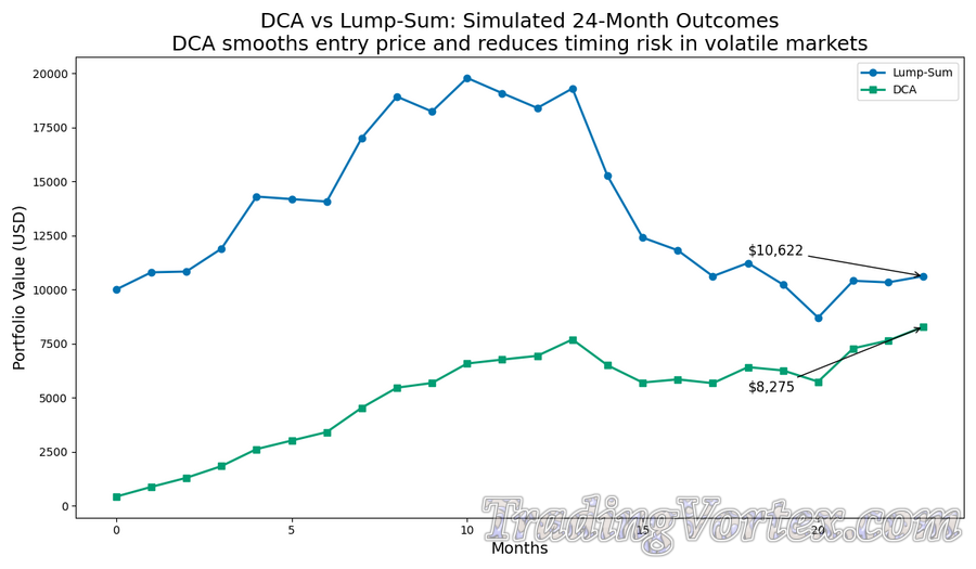 DCA vs Lump‑Sum: Simulated 24‑Month Outcomes