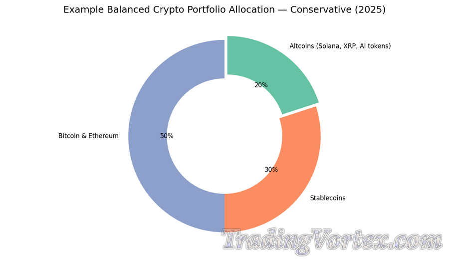 Example Balanced Crypto Portfolio Allocation &mdash; Conservative (2025)