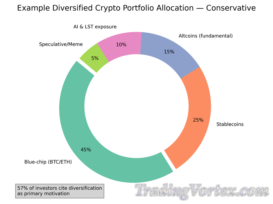 Example Diversified Crypto Portfolio Allocation &mdash; Conservative