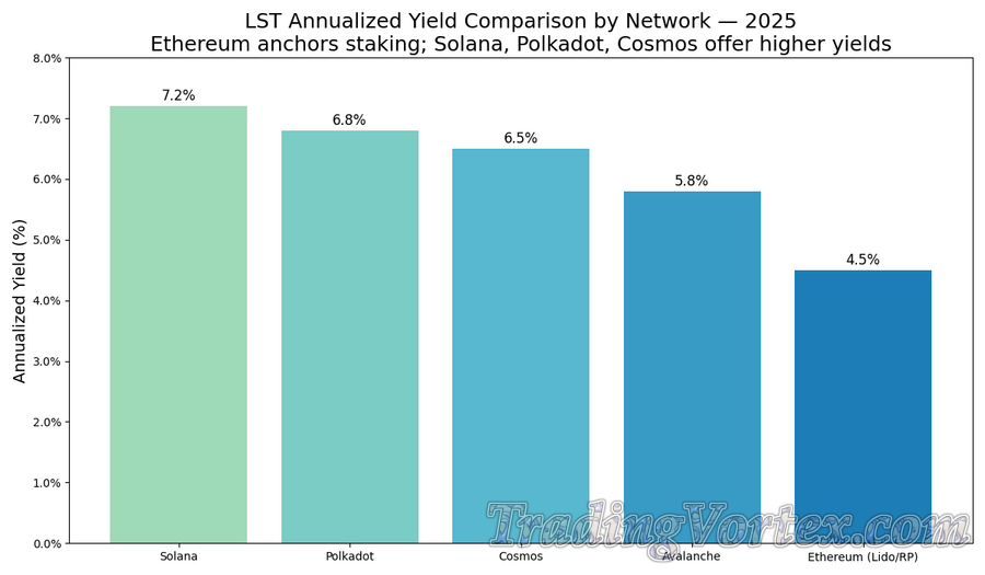 LST Annualized Yield Comparison by Network &mdash; 2025