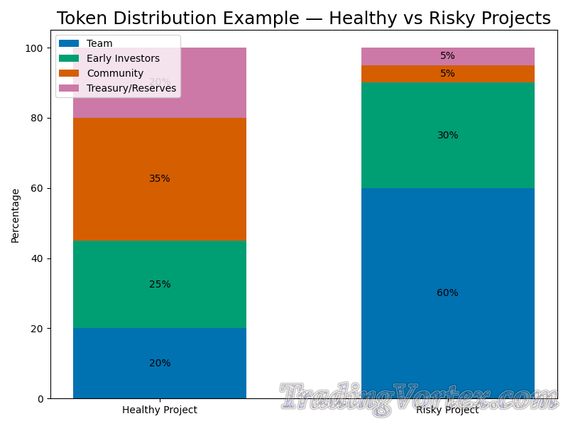 Token Distribution Example &mdash; Healthy vs Risky Projects