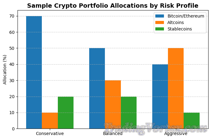 Sample Crypto Portfolio Allocations by Risk Profile