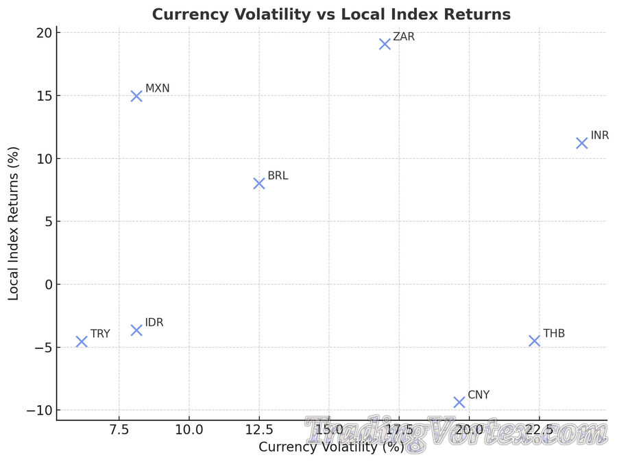 Currency Volatility vs Local Index Returns