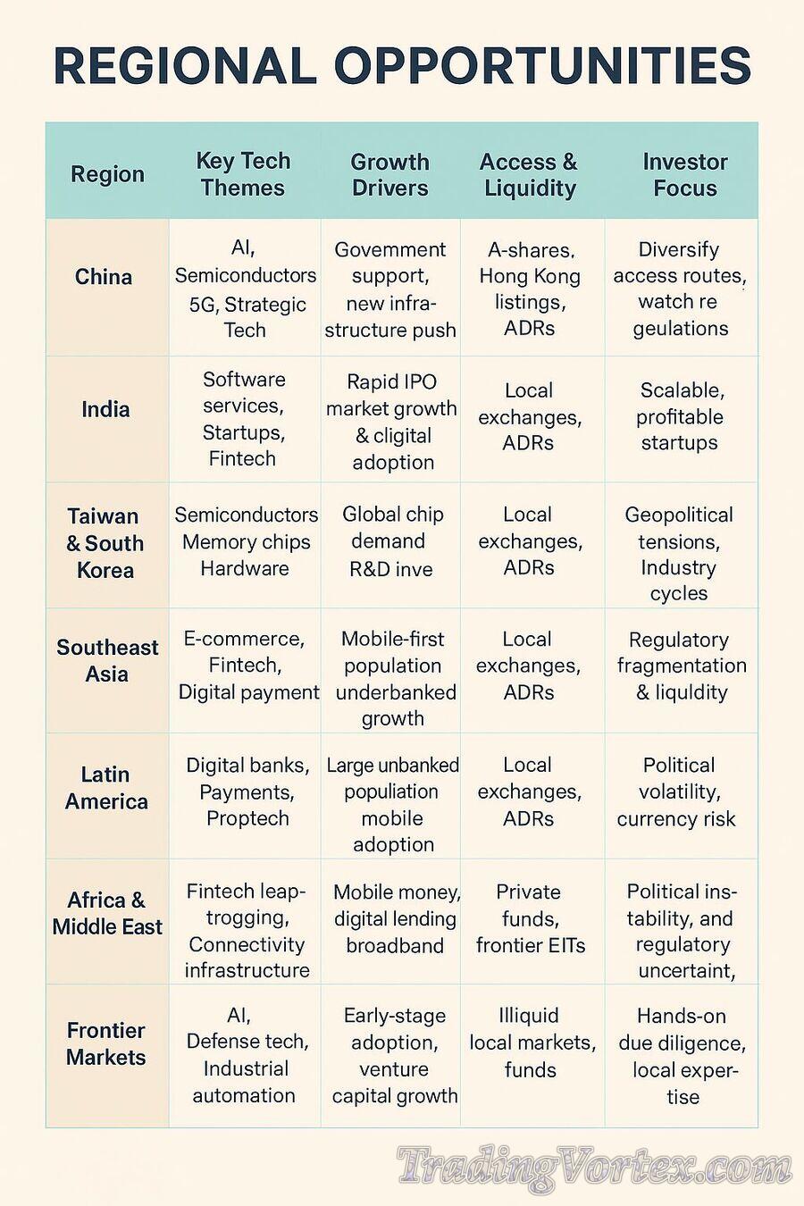 The Key Regional Opportunities in Emerging Market Tech Investing
