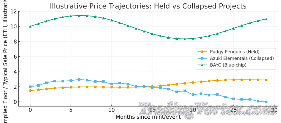 Price Trajectories: Held vs Collapsed Projects
