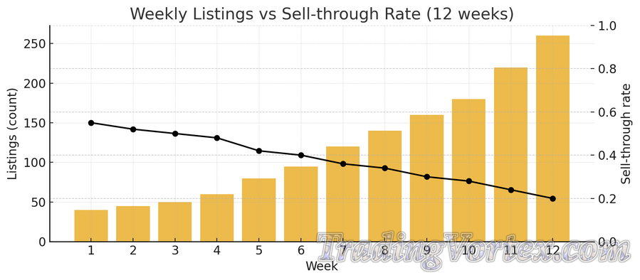 Weekly Listings vs Sell-through Rate (12 weeks)