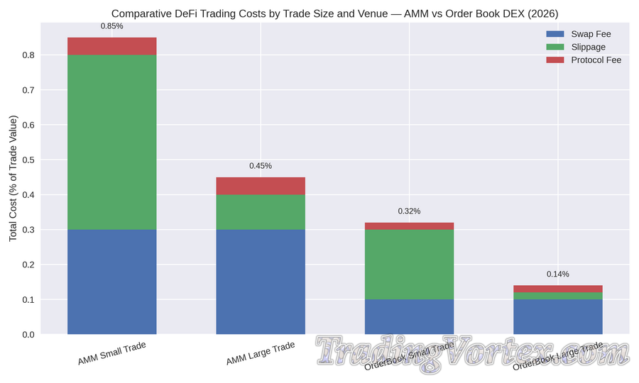 Comparative DeFi Trading Costs by Trade Size and Venue — AMM vs Order‑Book DEX (2026)