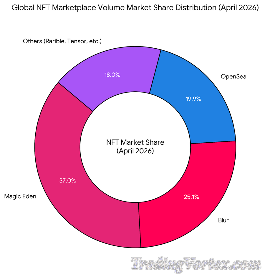 Global NFT Marketplace Volume Market Share Breakdown: Comparative Share of Magic Eden, Blur, OpenSea, and Specialized Platforms (April 2026)