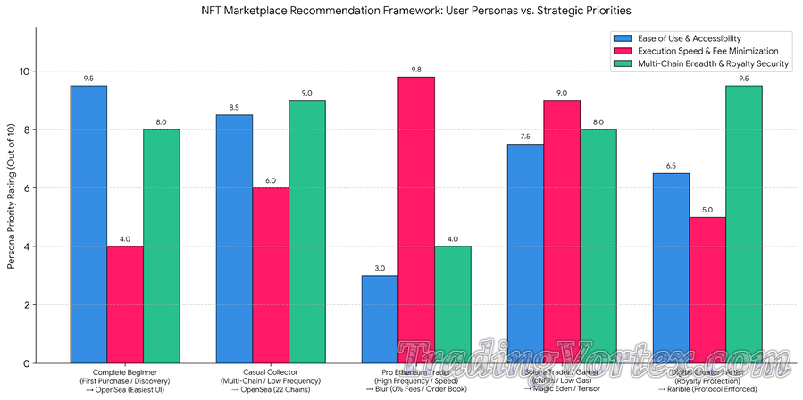 NFT Marketplace Recommendation Framework: User Personas vs. Strategic Priorities Matrix