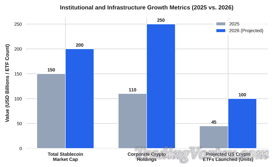 Institutional Momentum and Infrastructure Scale: Comparing Key Crypto Market Metrics from 2025 to 2026