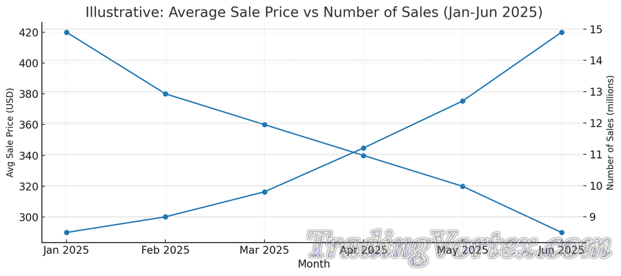 Average sale price vs number of sales
