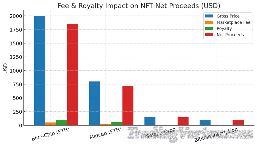 Fee & Royalty Impact on Net Proceeds (USD)