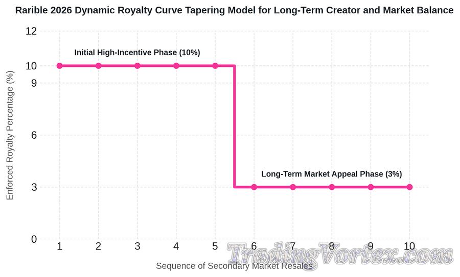 Rarible 2026 Dynamic Royalty Curve Tapering Model for Long-Term Creator and Market Balance