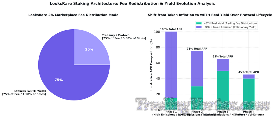 LooksRare Staking Architecture: Marketplace Fee Distribution Model and Yield Composition Evolution Across Protocol Lifecycle