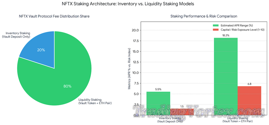 NFTX Staking Architecture: Protocol Fee Distribution Share and Performance vs. Risk Comparison Between Inventory and Liquidity Staking