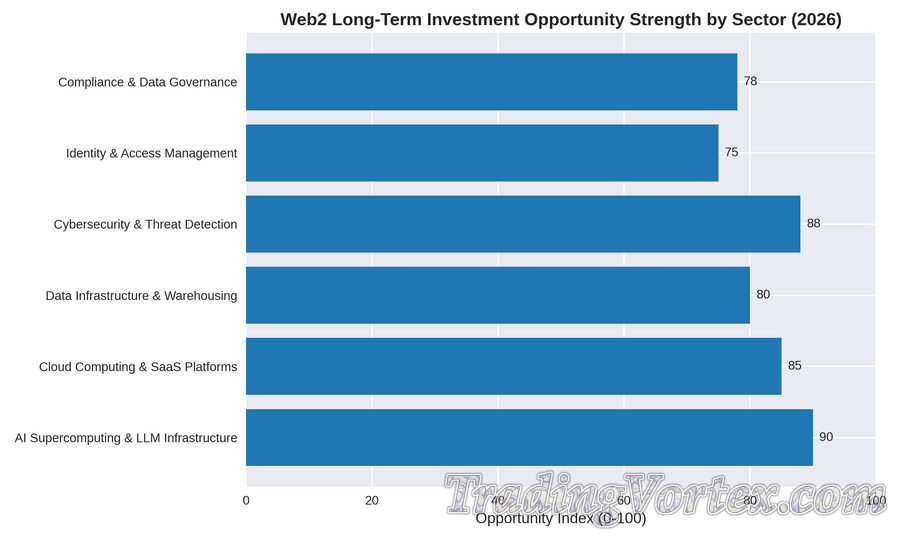 Web2 Long‑Term Investment Opportunity Strength by Sector (2026)