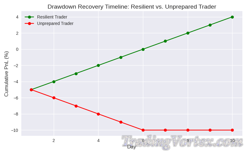 Drawdown Recovery Timeline: Resilient vs. Unprepared Trader Drawdown Recovery Timeline: Resilient vs. Unprepared Trader