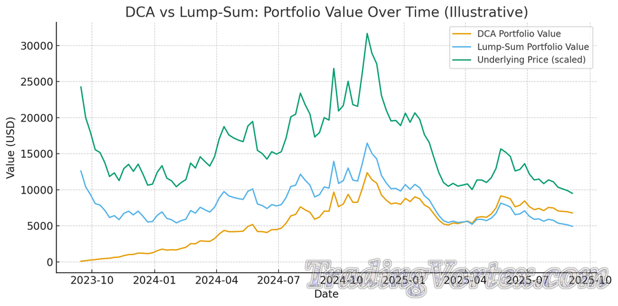 DCA vs Lump-Sum: Portfolio Value Over Time
